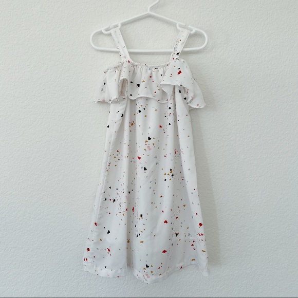 Girls’ Cold Shoulder Dress in Heart Print - Picture 1 of 3